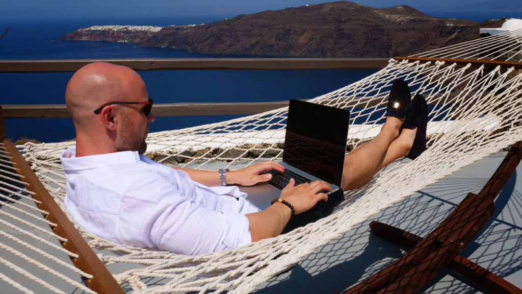 Stefan shares a sneak peek of his recent trip to Santorini, Greece with Tatiana