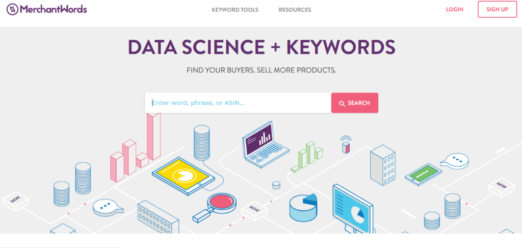 Merchant Words data search to help you find the best keywords for your products