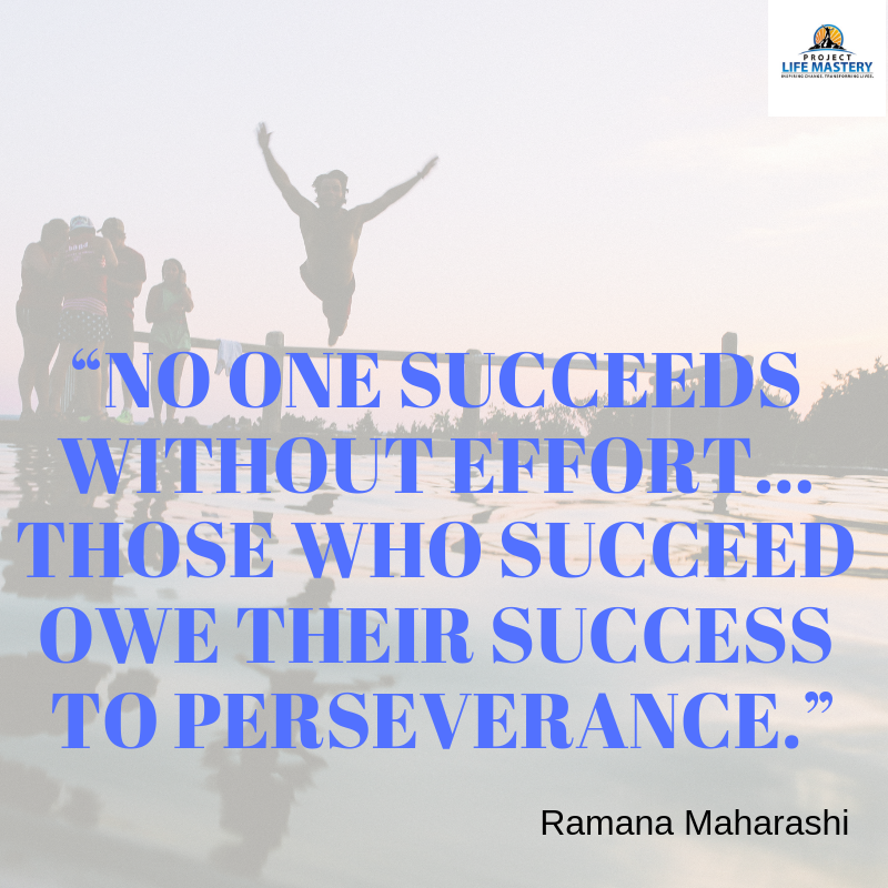 no one succeeds without effort... those who succeed owe their success to perseverance. Ramana Maharashi quote